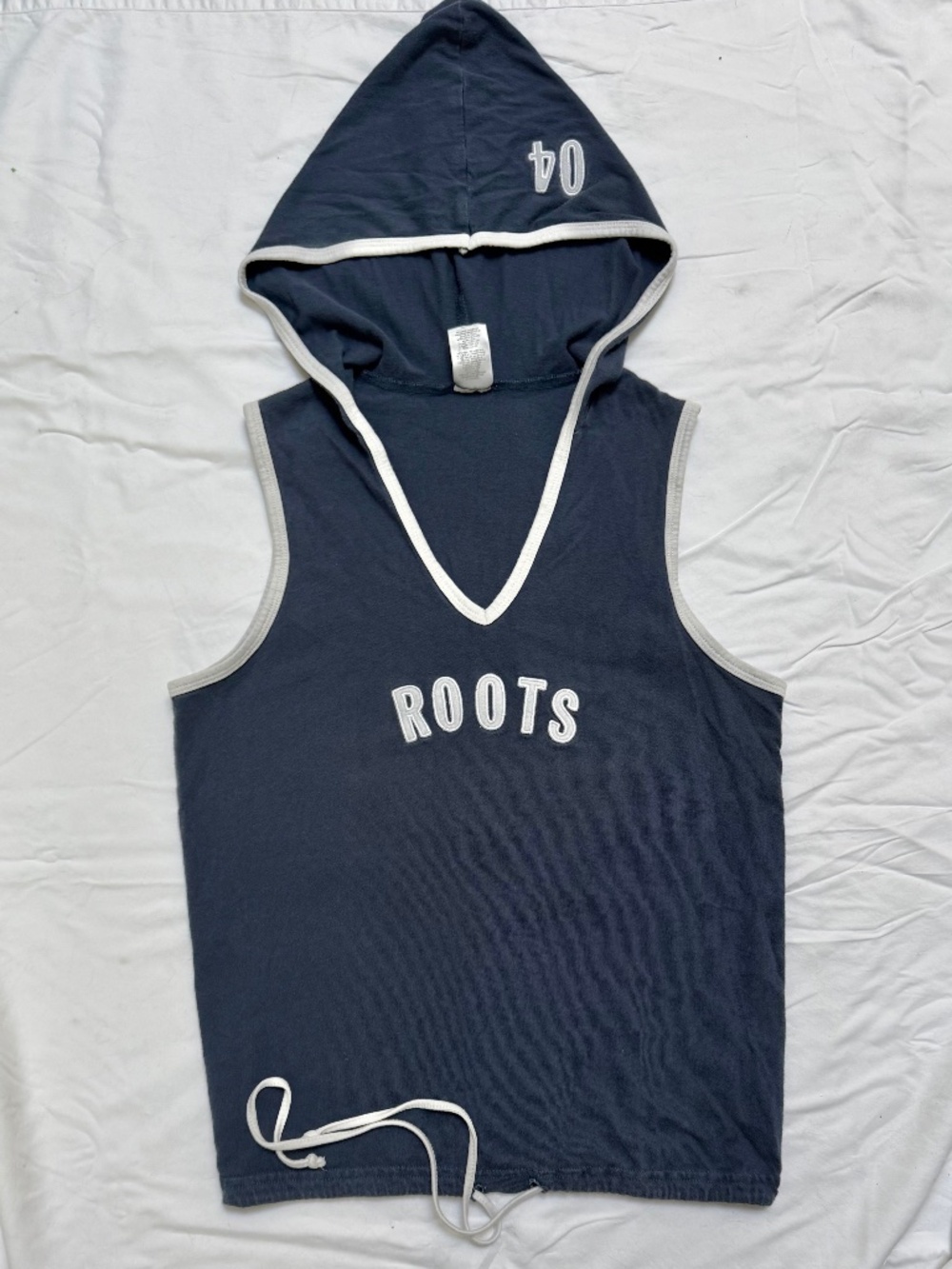 VINTAGE y2k Roots Athletics sporty sleeveless hooded v-neck tank top